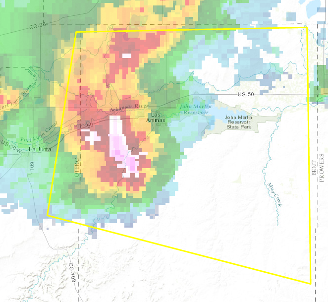 Deadly Microburst northeast of La Junta Sunday, June 12th